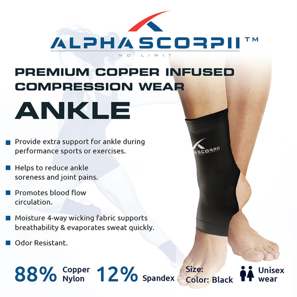 Calf Copper Compression Sleeve - Premium Copper Wear 88% Copper Nylon.